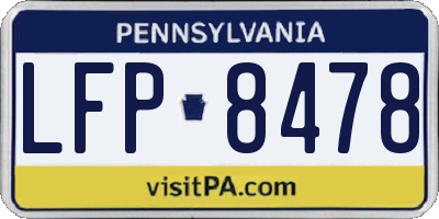 PA license plate LFP8478