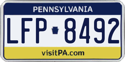 PA license plate LFP8492