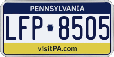 PA license plate LFP8505