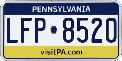 PA license plate LFP8520