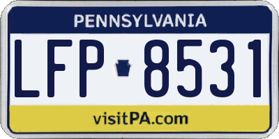 PA license plate LFP8531