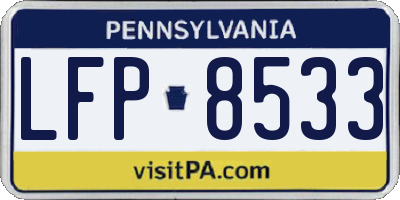 PA license plate LFP8533