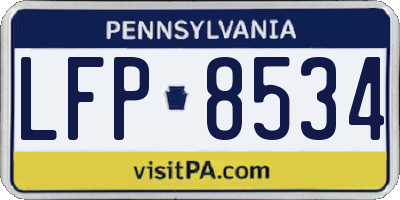 PA license plate LFP8534