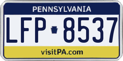 PA license plate LFP8537