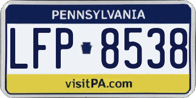 PA license plate LFP8538