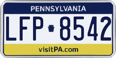 PA license plate LFP8542