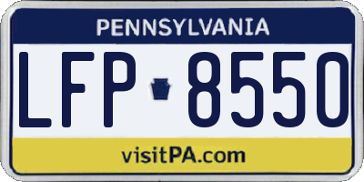 PA license plate LFP8550
