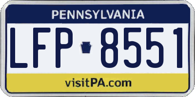 PA license plate LFP8551