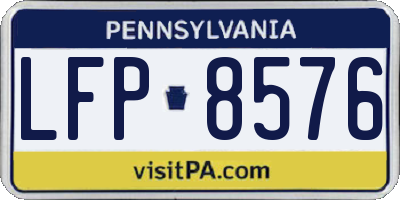 PA license plate LFP8576