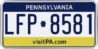 PA license plate LFP8581
