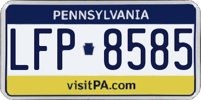 PA license plate LFP8585