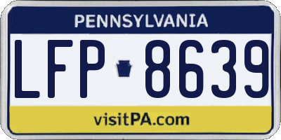 PA license plate LFP8639