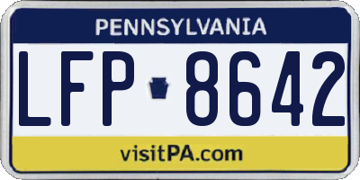 PA license plate LFP8642