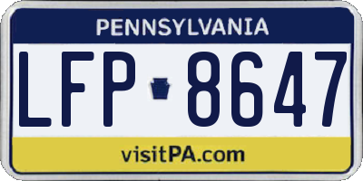 PA license plate LFP8647