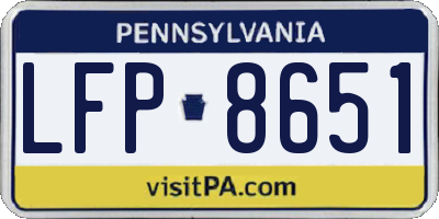 PA license plate LFP8651