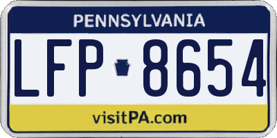 PA license plate LFP8654