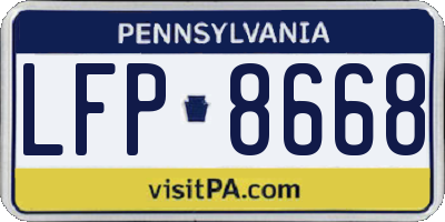 PA license plate LFP8668