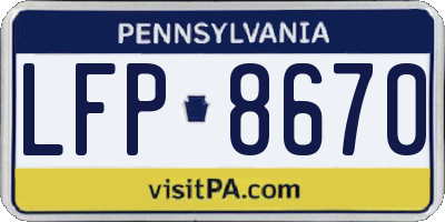 PA license plate LFP8670