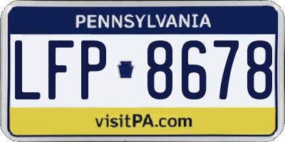 PA license plate LFP8678