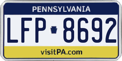 PA license plate LFP8692