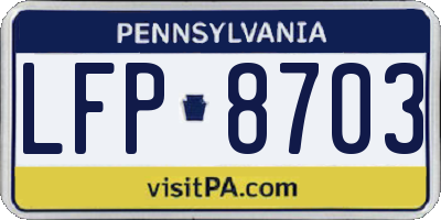 PA license plate LFP8703