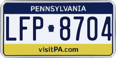 PA license plate LFP8704