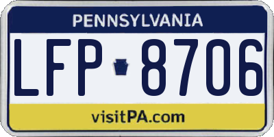 PA license plate LFP8706