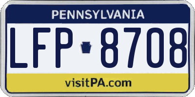 PA license plate LFP8708