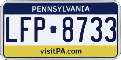 PA license plate LFP8733