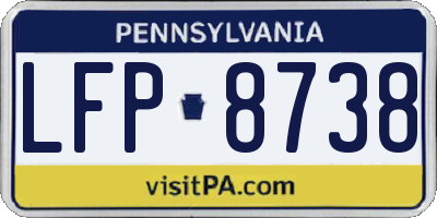 PA license plate LFP8738