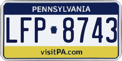 PA license plate LFP8743