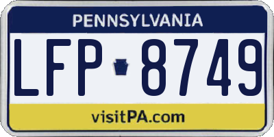 PA license plate LFP8749