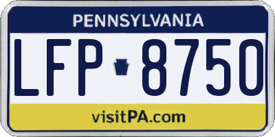 PA license plate LFP8750