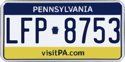 PA license plate LFP8753