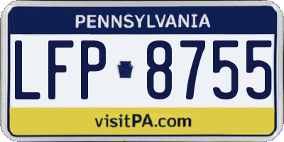 PA license plate LFP8755
