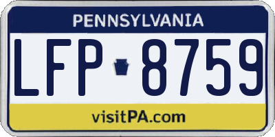PA license plate LFP8759