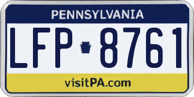 PA license plate LFP8761