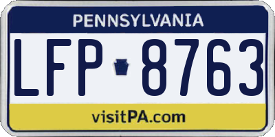 PA license plate LFP8763