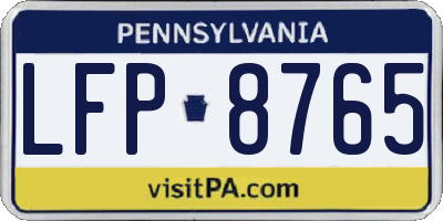 PA license plate LFP8765