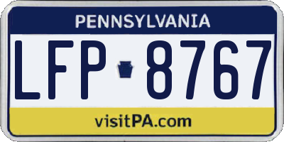 PA license plate LFP8767