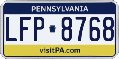 PA license plate LFP8768