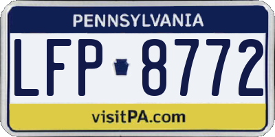 PA license plate LFP8772