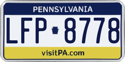 PA license plate LFP8778