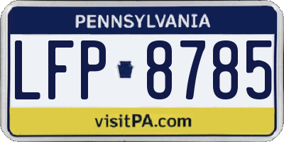 PA license plate LFP8785
