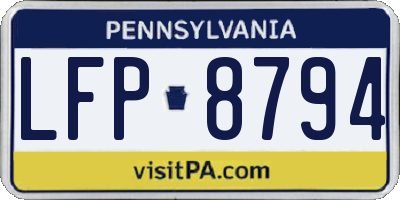 PA license plate LFP8794