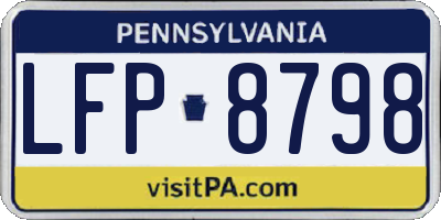 PA license plate LFP8798