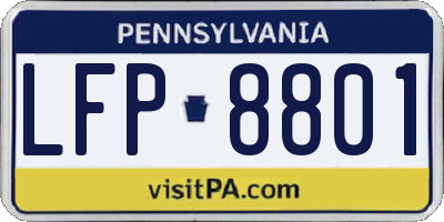 PA license plate LFP8801