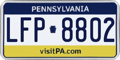 PA license plate LFP8802
