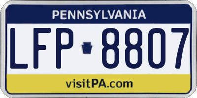 PA license plate LFP8807