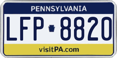 PA license plate LFP8820